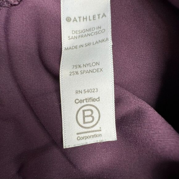 ATHLETA | Large Ultimate Stash Pocket Crop Compression High Rise Purple Leggings - Picture 8 of 9